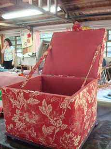 Victorian covered box - open