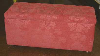 Modern lined and button top ottoman